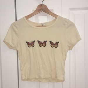 Urban outfitters yellow butterfly top